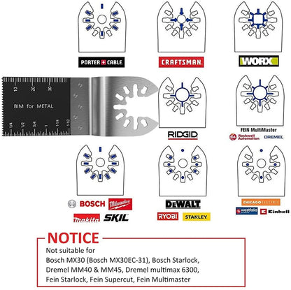 Set accesorii pentru masina multifunctionala oscilanta, de slefuire si taiere metal, lemn, plastic, accesorii multiunealta, 105 buc set de accesorii pentru scule multifunctionale, pentru Fein Multimaster, Bosch, Makita, Dewalt
