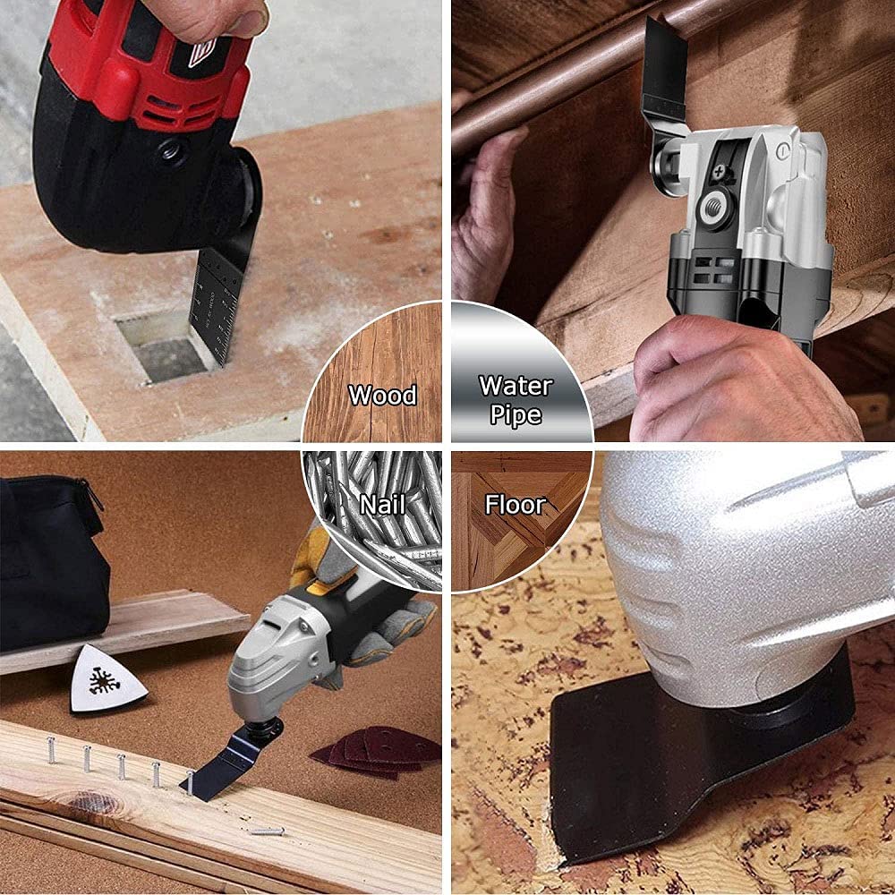 Set accesorii pentru masina multifunctionala oscilanta, de slefuire si taiere metal, lemn, plastic, accesorii multiunealta, 105 buc set de accesorii pentru scule multifunctionale, pentru Fein Multimaster, Bosch, Makita, Dewalt