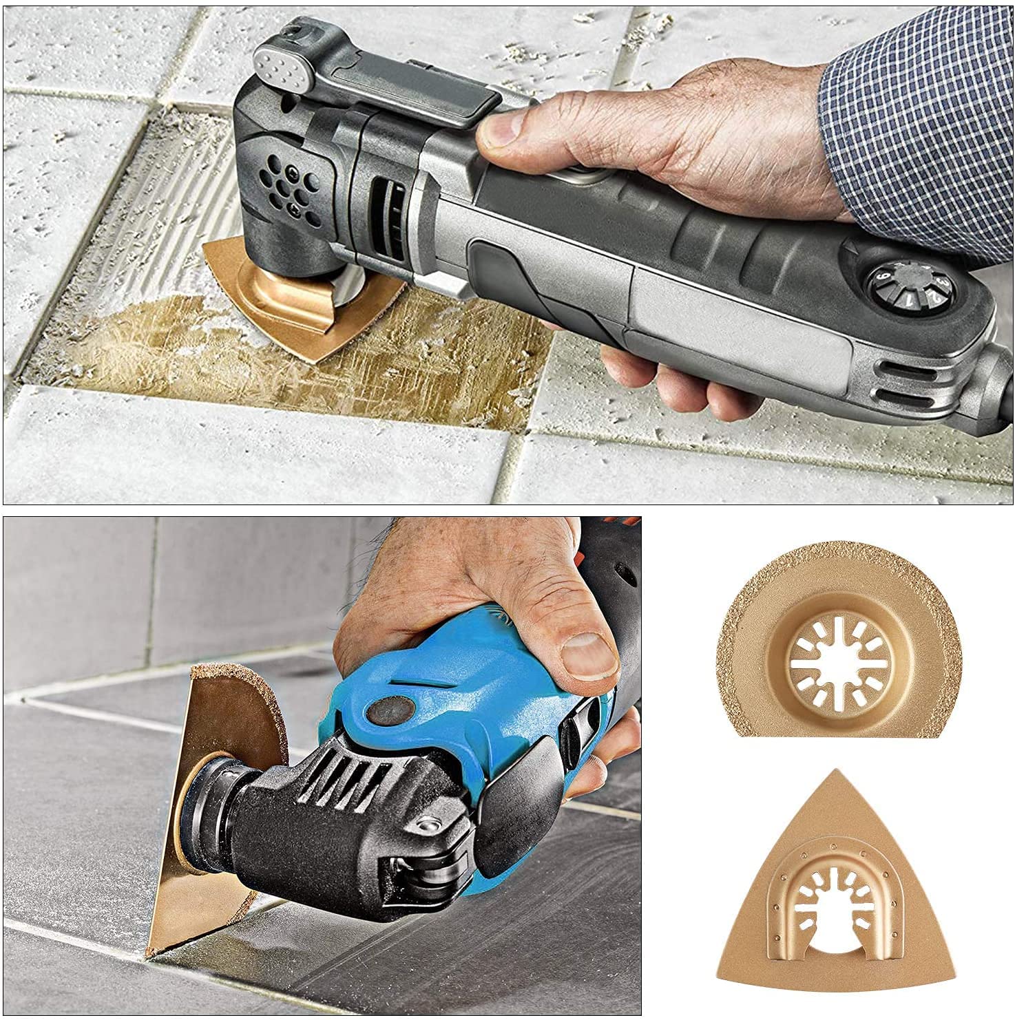 Set accesorii pentru masina multifunctionala oscilanta, de slefuire si taiere metal, lemn, plastic, accesorii multiunealta, 105 buc set de accesorii pentru scule multifunctionale, pentru Fein Multimaster, Bosch, Makita, Dewalt