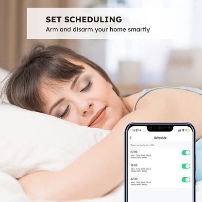 Sistem de alarma wireless smart WiFi Agshome, pentru usi si ferestre, cu 5 senzori si 2 telecomenzi, compatibil cu Alexa si Google Assistant