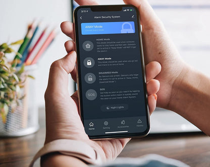 Sistem de alarma wireless smart WiFi Agshome, pentru usi si ferestre, cu 5 senzori si 2 telecomenzi, compatibil cu Alexa si Google Assistant