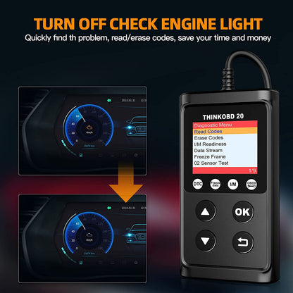 Tester auto universal, diagnoza OBD2 (CAN, ISO9141, KWP2000, J1850 PWM, J1850 VPW) multimarca, functie cititor si stergere coduri de eroare