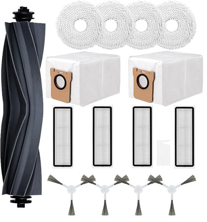 Set accesorii aspirator, compatibile cu Dreame L20 Ultra / X20 Pro, pentru aspirator robot, cu 1 perie principala, 4 perii laterale, 4 filtre si 2 saci de colectare