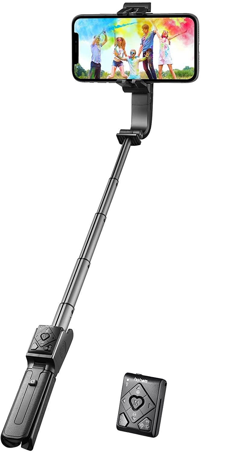 Selfie stick cu stabilizator Gimbal Hohem iSteady Q, cu trepied si telecomanda pentru smartphone cu urmarire a fetei la 360 °, zoom, compatibil cu iOS, Android