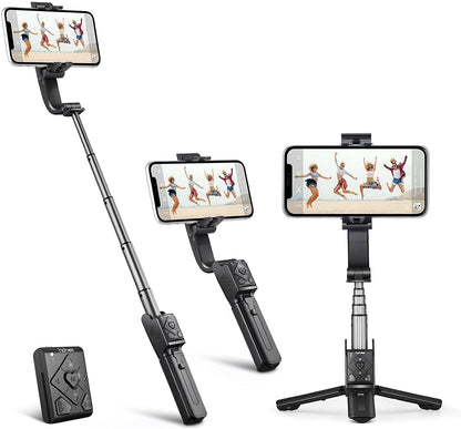 Selfie stick cu stabilizator Gimbal Hohem iSteady Q, cu trepied si telecomanda pentru smartphone cu urmarire a fetei la 360 °, zoom, compatibil cu iOS, Android