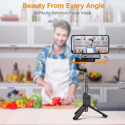 Selfie stick cu stabilizator Gimbal Hohem iSteady Q, cu trepied si telecomanda pentru smartphone cu urmarire a fetei la 360 °, zoom, compatibil cu iOS, Android