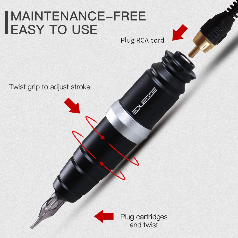 Set masina tatuaj rotativa, aparat de tatuat profesional, cu sursa de alimentare, Dragonhawk