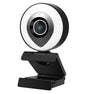 Camera web cu ring light ajustabil, 2K HD, cu microfon, trepied, port USB, focalizare automata, plug and play, pentru gaming, streaming video, inregistrare