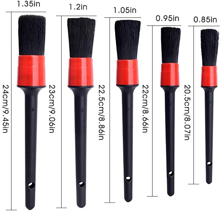 Set perii detailing auto 13 buc, pentru curatare masina, cu pensule detaliere, perie de sarma, burete aplicator si laveta
