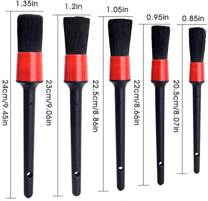 Set perii detailing auto 13 buc, pentru curatare masina, cu pensule detaliere, perie de sarma, burete aplicator si laveta