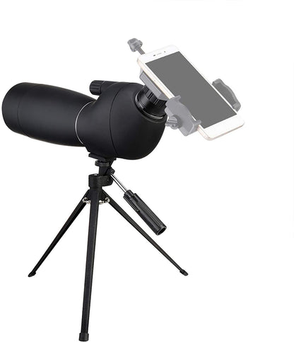 Telescop Svbony SV28 cu trepied si adaptor de telefon mobil cu unghi de 45 de grade BAK-4, 25x-75x, negru