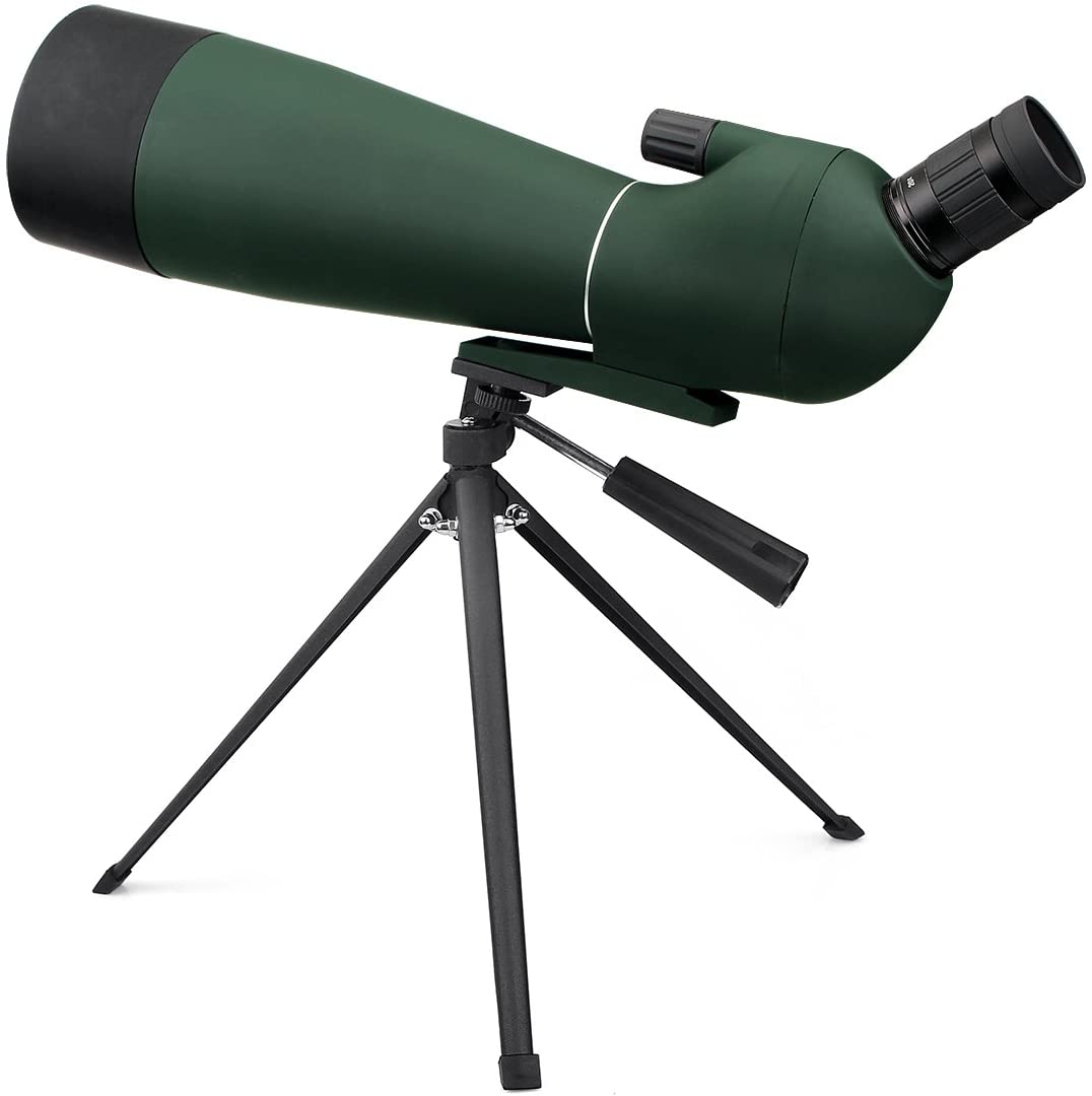 Telescop Svbony SV28 cu trepied si adaptor de telefon mobil cu unghi de 45 de grade BAK-4, 20x-60x, 80mm, rezistent la apa IP65