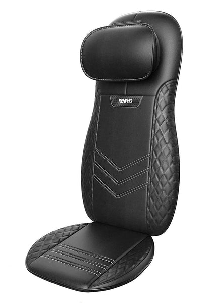 Husa de scaun pentru masaj Shiatsu cu trei zone de masaj, functie de caldura si vibratii, pentru gat, spate, fese, Renpho