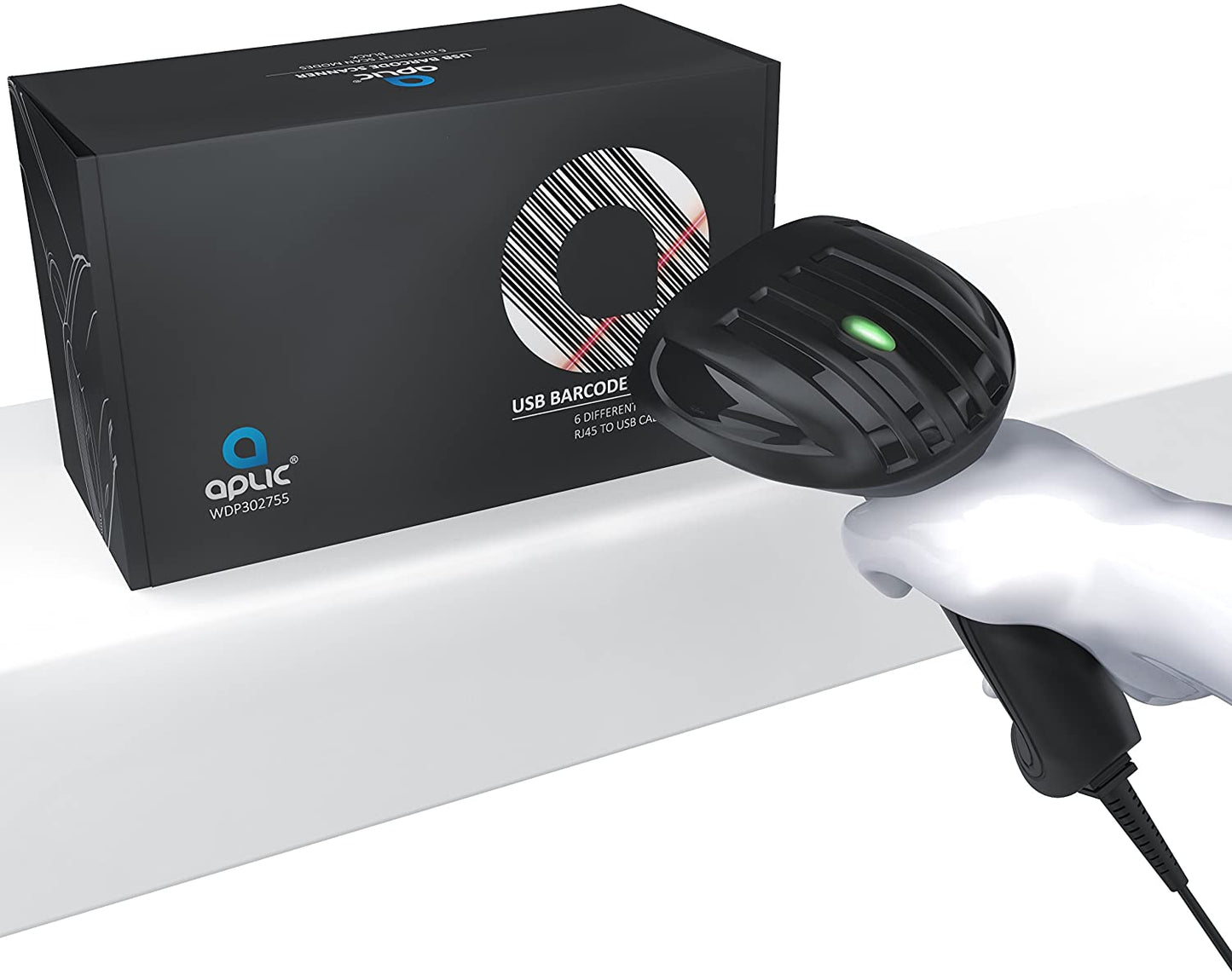 Cititor coduri de bare laser Aplic, 1D USB cu 6 moduri de scanare, design ergonomic, plug and play, IP54
