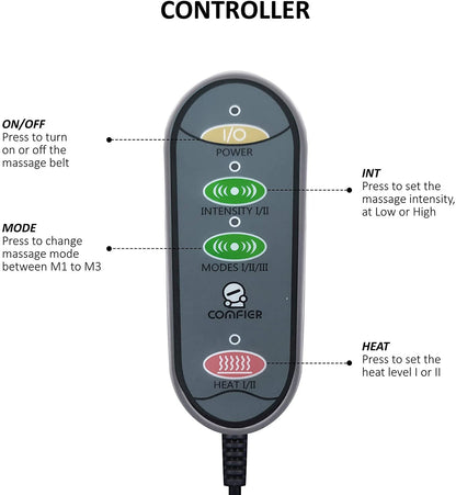 Aparat de masaj multifunctional, cu vibratii si functie caldura in 2 niveluri, 3 moduri masare, cu oprire automata