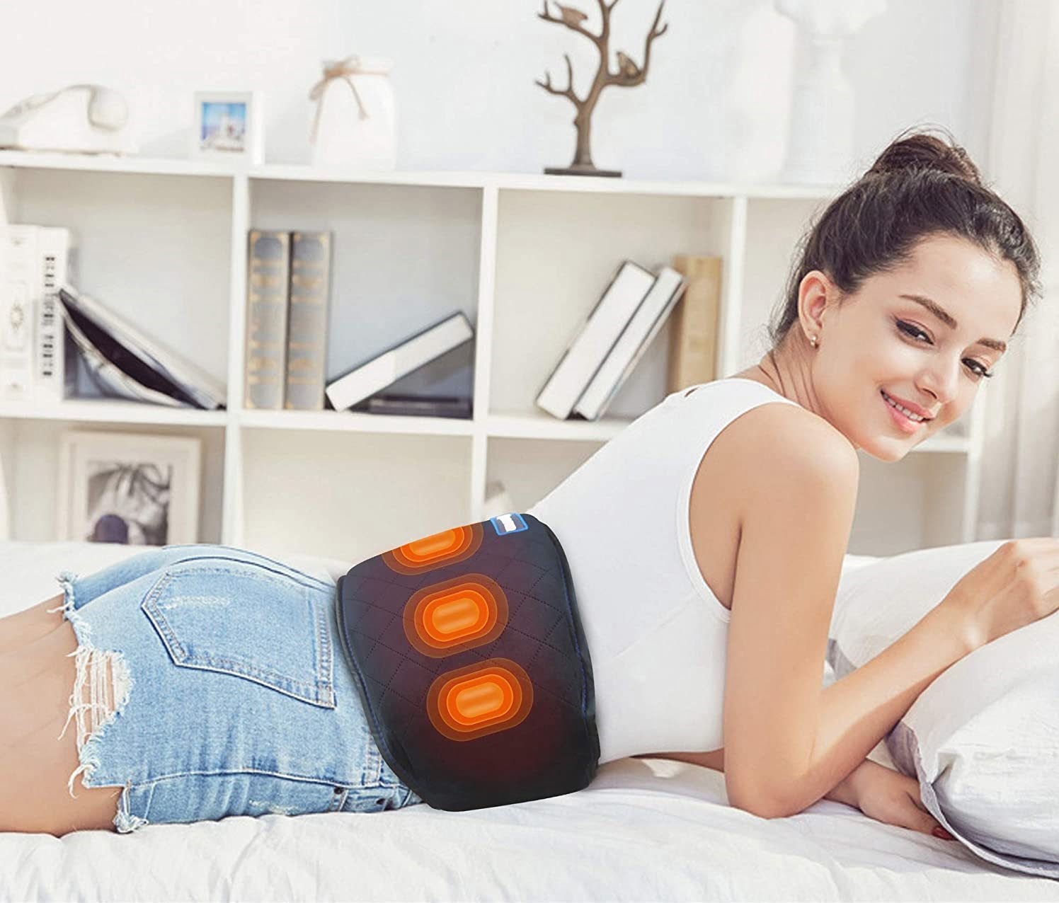 Aparat de masaj multifunctional, cu vibratii si functie caldura in 2 niveluri, 3 moduri masare, cu oprire automata