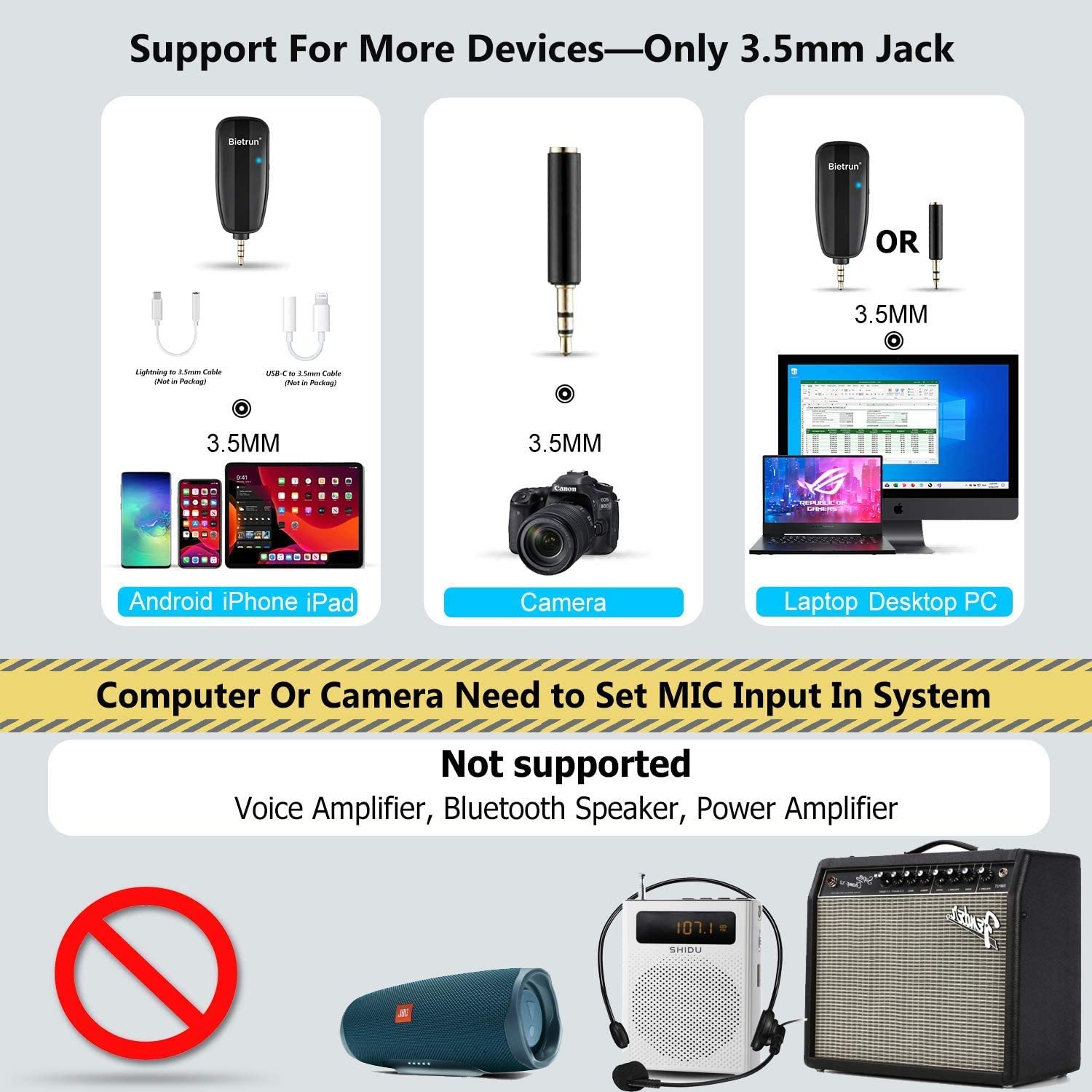 Microfon lavaliera wireless UHF , cu condesator cardioid, 20 m raza de actiune, 3,5 mm TRRS, pentru smartphone, camera DSLR, laptop, pc, inregistrare video, streaming live