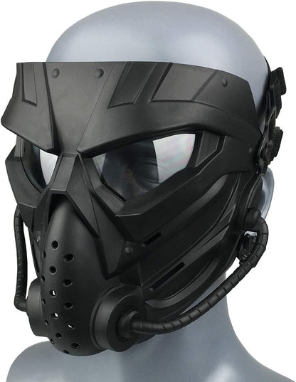 Masca de protectie tactica airsoft, paintball, rezistenta la uzura cu lentile anti-aburire, design ergonomic, stil extraterestru pentru cosplay, Halloween