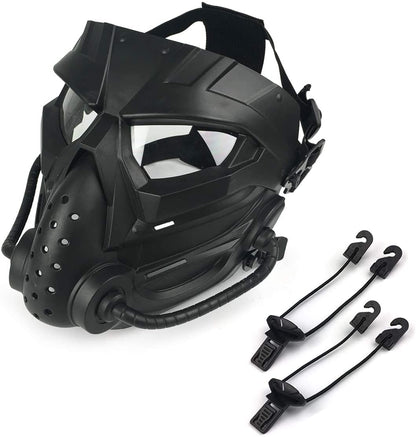 Masca de protectie tactica airsoft, paintball, rezistenta la uzura cu lentile anti-aburire, design ergonomic, stil extraterestru pentru cosplay, Halloween