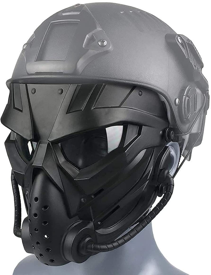 Masca de protectie tactica airsoft, paintball, rezistenta la uzura cu lentile anti-aburire, design ergonomic, stil extraterestru pentru cosplay, Halloween