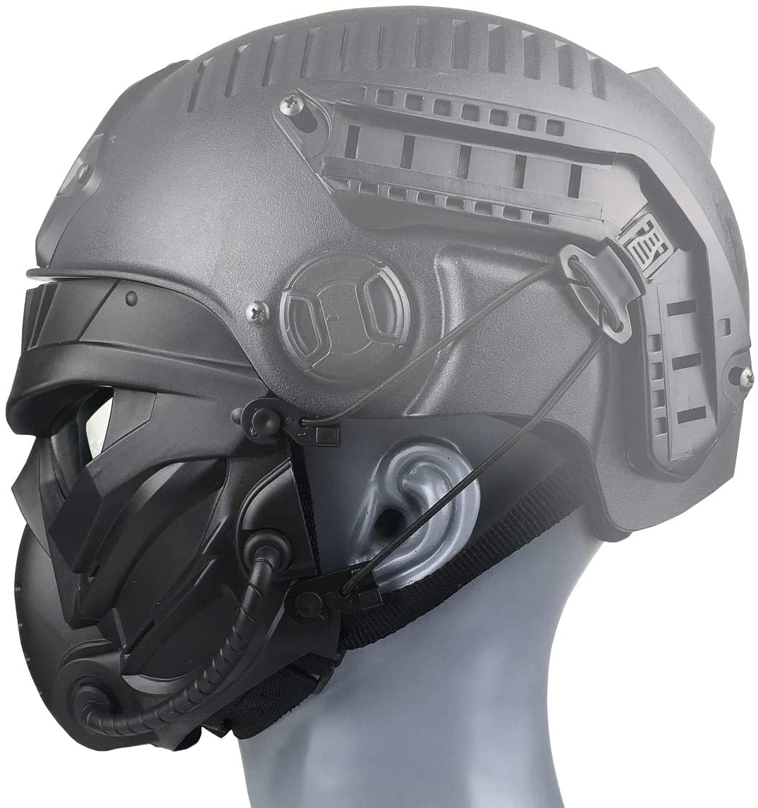 Masca de protectie tactica airsoft, paintball, rezistenta la uzura cu lentile anti-aburire, design ergonomic, stil extraterestru pentru cosplay, Halloween