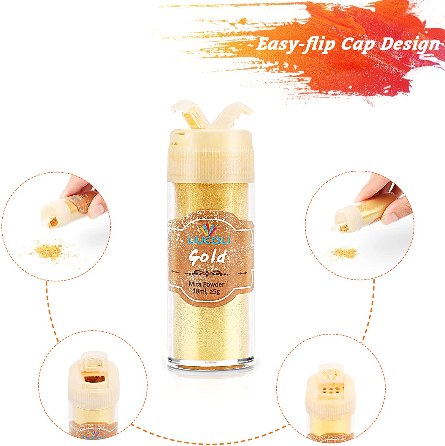 Set pigmenti pudra cu 16 culori metalice 18ml, aditiv multifunctional pentru vopsea, rasina epoxidica, lumanari, slime, lac de unghii, sapun