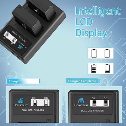 Set 2 acumulatori NP-W126 1400mAh si incarcator dublu cu afisaj LCD, pentru Fujifilm, Fuji X-T3, X-T2, X-T1, X-A5, X-E3, X-E2, X-E1, X100F, X-H1, X-M1, X-Pro2, X-Pro1, X-T20, X-T10