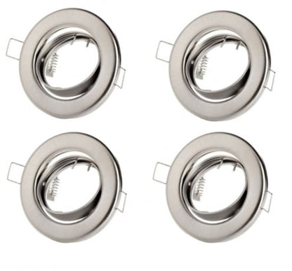 Set 4 rama spot rotund, cuSet 4 rama spot rotund, cu dulie ceramica GU10, model incastrat, IP 20, orientabil dulie ceramica GU10, model incastrat, IP 20, orientabil