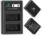 Set 2 acumulatori NP-W126 1400mAh si incarcator dublu cu afisaj LCD, pentru Fujifilm, Fuji X-T3, X-T2, X-T1, X-A5, X-E3, X-E2, X-E1, X100F, X-H1, X-M1, X-Pro2, X-Pro1, X-T20, X-T10