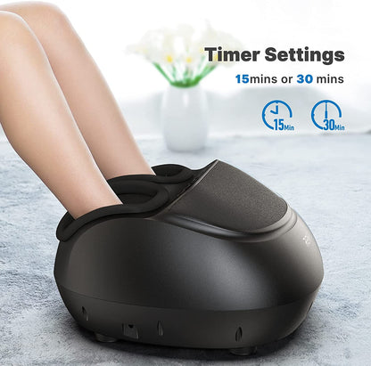 Aparat de masaj Shiatsu pentru picioare Renpho, cu telecomanda, functie de caldura, compresie aer cu 3 niveluri, temporizator, pentru ameliorare dureri, relaxare, revigorare