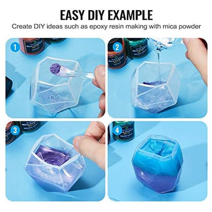 Set pigmenti pudra de mica, 36 de culori x 10 g, aditiv pulbere multifunctional pentru rasina epoxidica, machiaj, sapun, lac de unghii, lumanari, slime