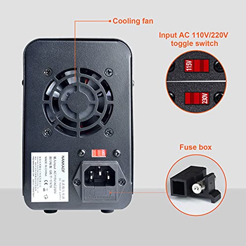 Sursa de alimentare de laborator 0-30 V, 0-5 A, 150 W, cu display LED, ventilator de racire, functie protectie supracurent (OCP), cu port USB 15W, stabilizare voltaj si curent, CV/CC
