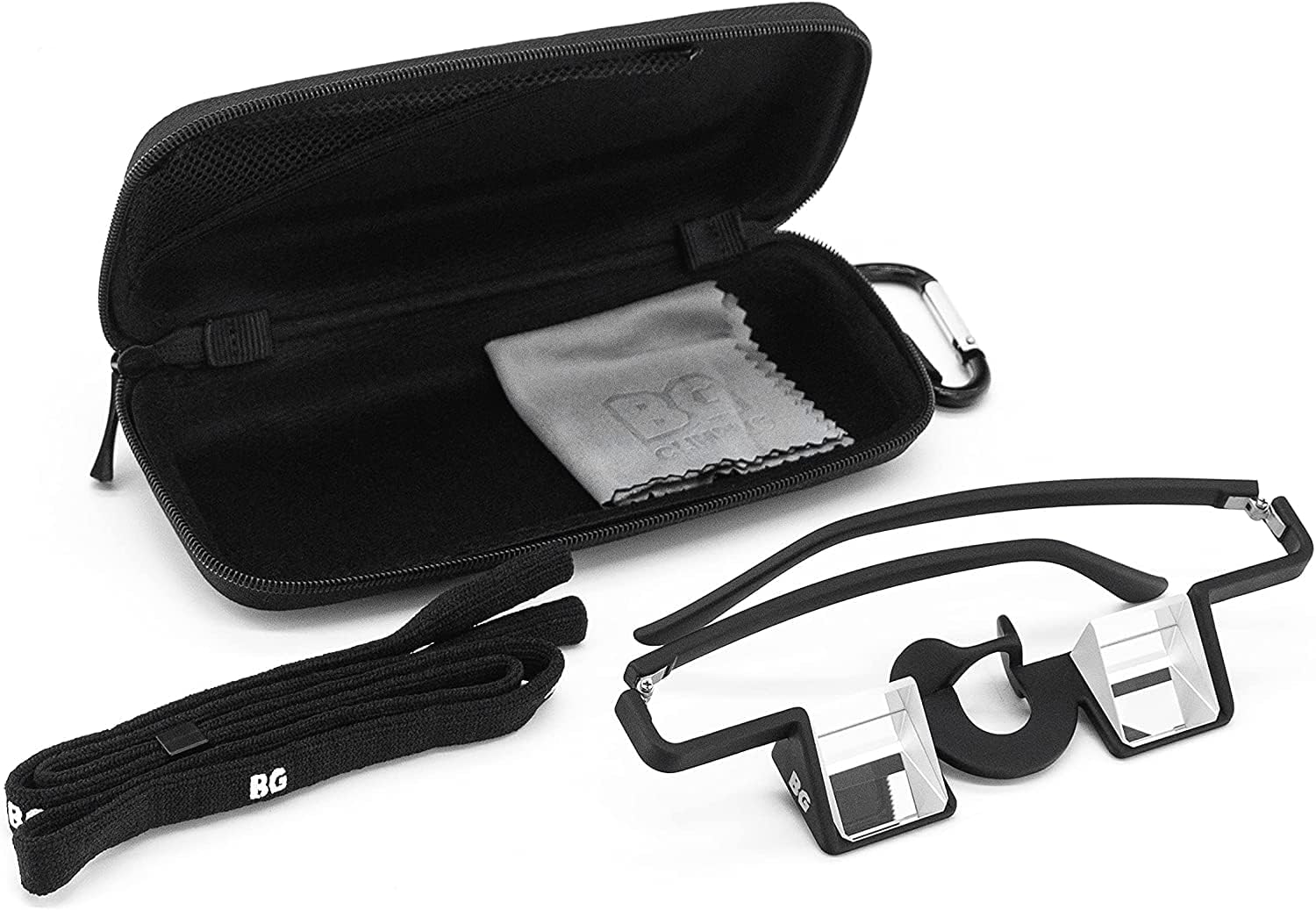 Ochelari de filat pentru alpinism, prisma BK7 in unghi de 60°, cu etui si snur de ochelari, negri