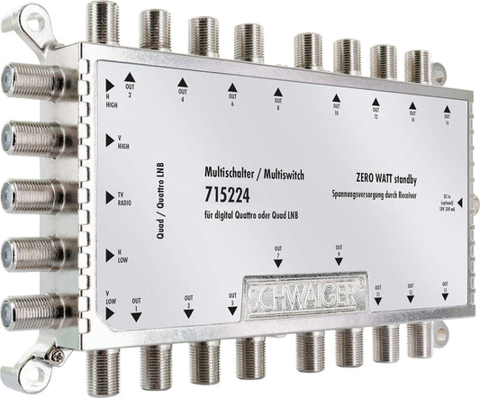 Multiswitch cu 5 intrari si 16 iesiri, 1 input Terrestic si 4 SAT, carcasa din aluminiu, 155 x 80 x 20 mm, sursa de alimentare inclusa