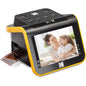 Scanner de film si diapozitive cu ecran LCD de 5 inch, 14/22 mp, compatibil film color si alb-negru, functie incarcare continua, editare foto, cu slot card SD sau SDHC, negru