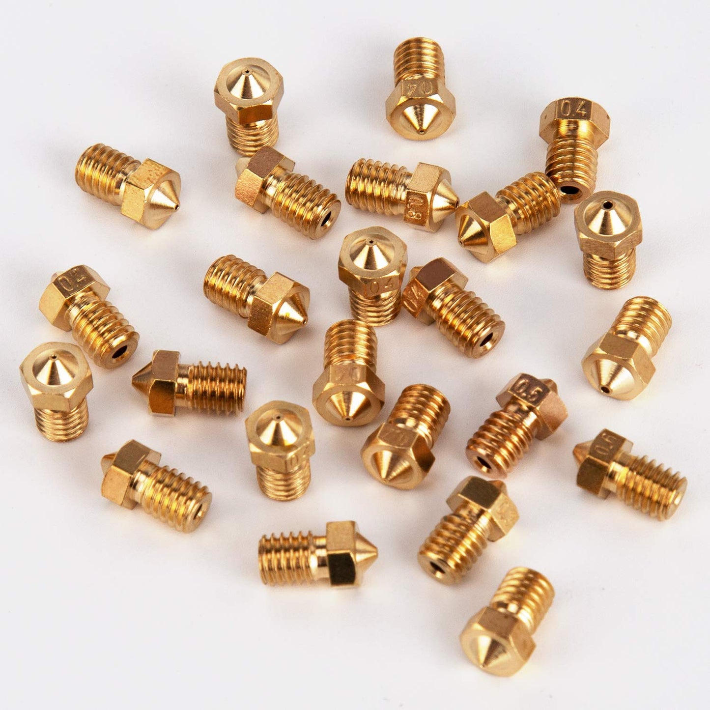 Set 26 duze imprimanta 3D de 0.2mm 0.3mm 0.4mm 0.5mm 0.6mm 0.8mm 1.0mm, V5 V6, filet M6, pentru imprimante cu filament 1.75mm