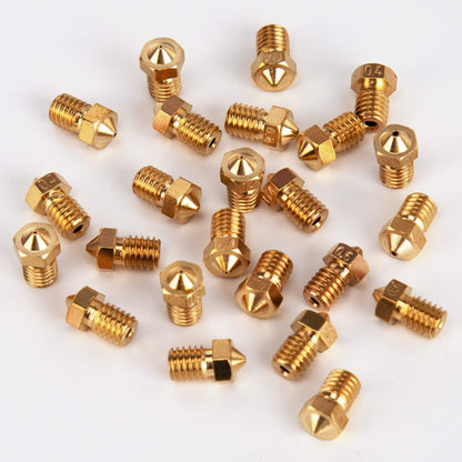 Set 26 duze imprimanta 3D de 0.2mm 0.3mm 0.4mm 0.5mm 0.6mm 0.8mm 1.0mm, V5 V6, filet M6, pentru imprimante cu filament 1.75mm