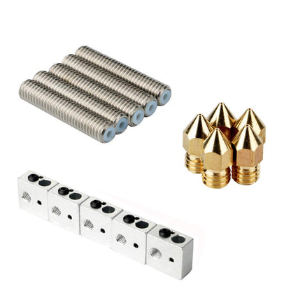 Kit accesorii imprimanta 3D MK8 cu 5 bloc de incalzire V5, 5 bloc transfer termic, 5 duze 0.4mm si 2 imbusuri