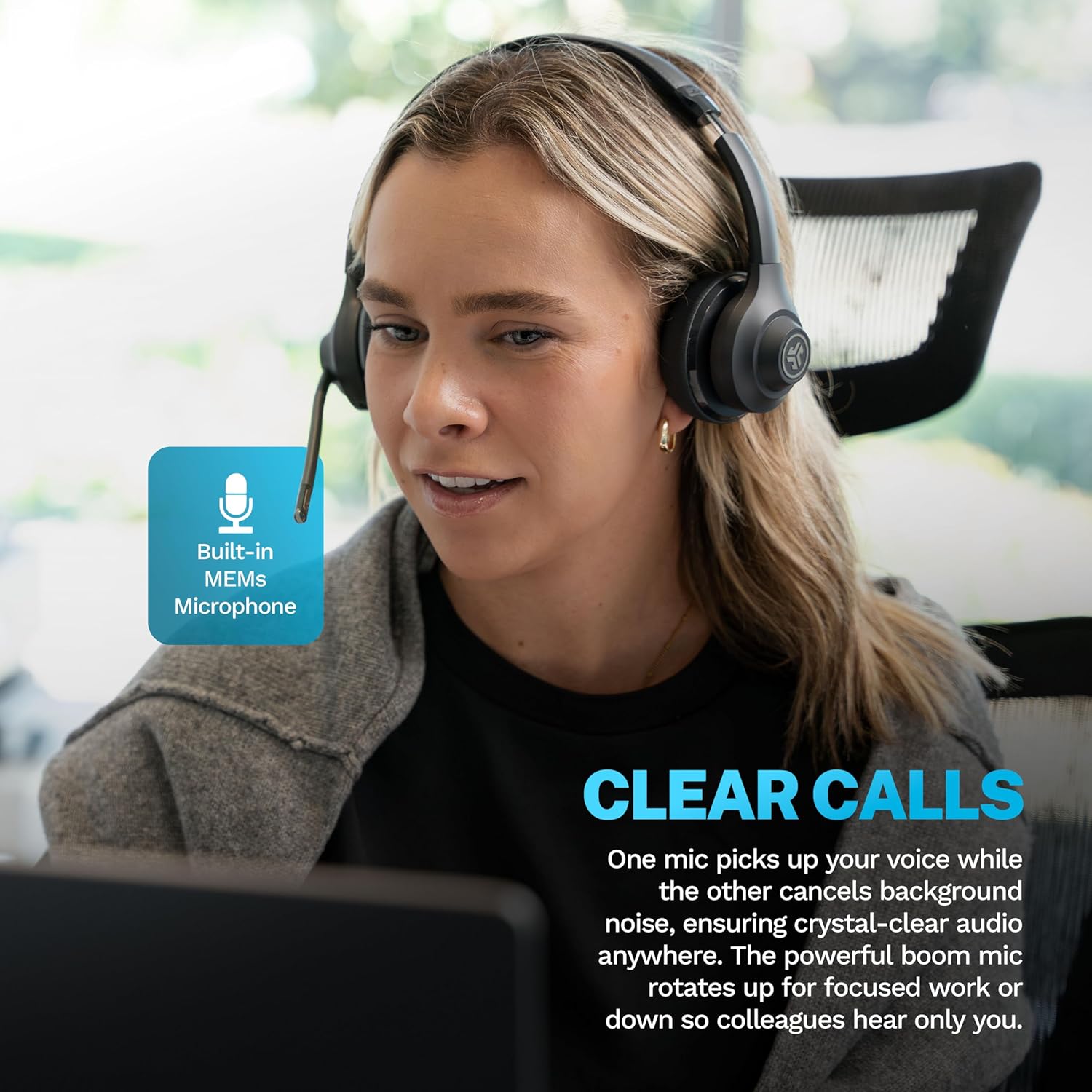 Casti wireless on ear, casca call centre Bluetooth cu microfon si dongle USB-C, conectare multipoint, 55 ore de functionare, pentru PC/Laptop/Smartphone, negre