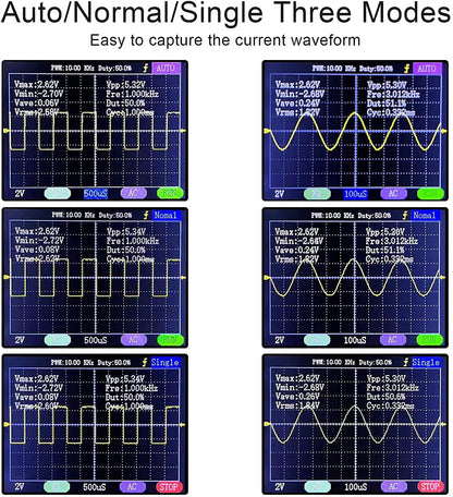 Osciloscop digital cu ecran 2,4 inch, 1 canal analogic, latime banda 0 - 200 kHz, Quimat DSO138