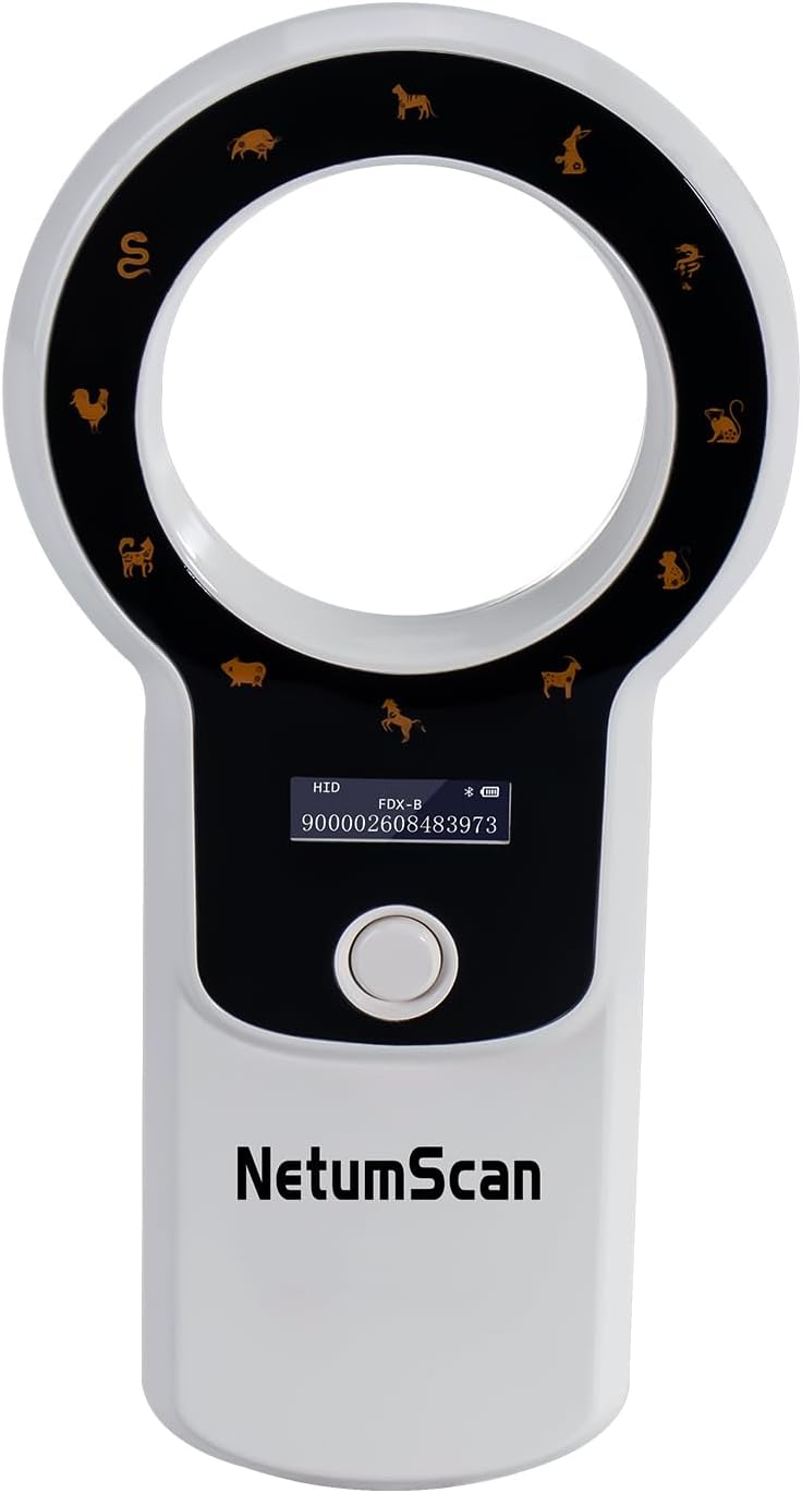Cititor cipuri animale portabil, cu display OLED, reincarcabil, suporta tehnologie ISO 11784/11785 si ID64 RFID, stocare date, pentru caini, pisici si crotalii ureche