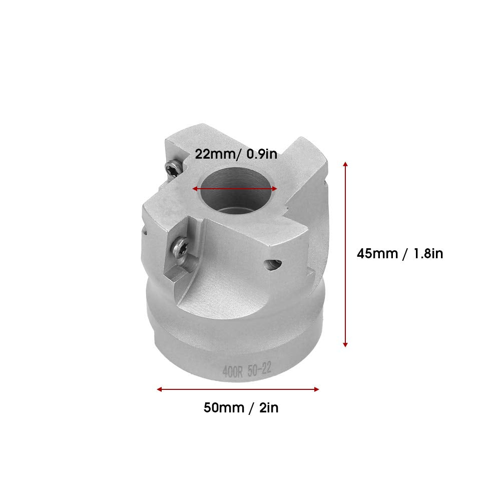 Freza frontala, cap frezare 50 mm cu 10 placute amovibile din carbura APMT1604, pentru masina CNC, burghiu vertical, multifunctionala