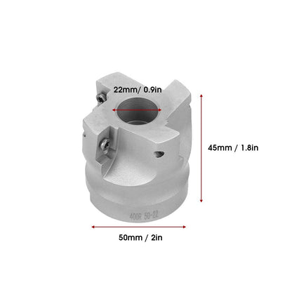 Freza frontala, cap frezare 50 mm cu 10 placute amovibile din carbura APMT1604, pentru masina CNC, burghiu vertical, multifunctionala