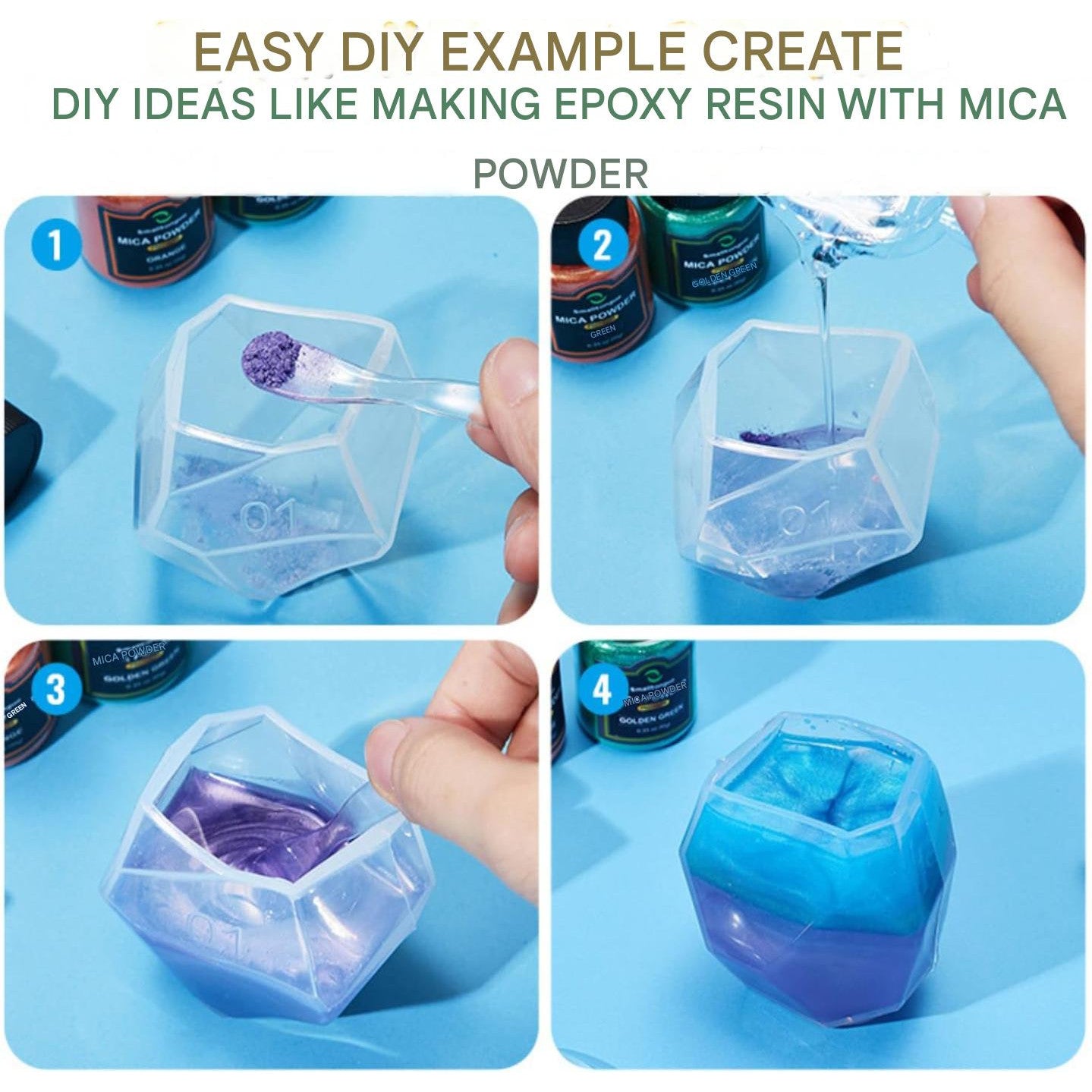 Set de pigmenti de mica, 108 culori, 36 de culori originale (10g), 36 de culori pastelate (10g), 36 pulberi cu sclipici fine (20g), pudra de pigment pentru rasina epoxidica, machiaj, sapun, lac de unghii, lumanari, slime