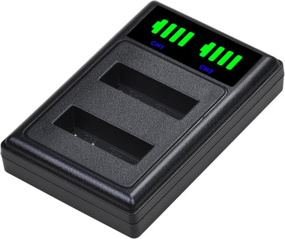 Set de 2 acumulatori EN-EL23 1850 mAh si incarcator dual, compatibil cu Nikon Coolpix P900 P600 P610 P610s P900s S810c B700