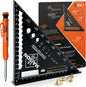Set echer de tamplarie din aluminiu metric 180 mm si creion mecanic, vinclu multifunctional de dulgherie