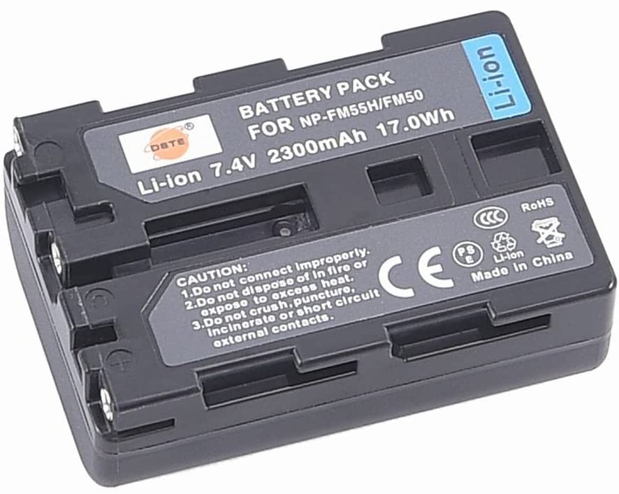 Set de 2 acumulatori DSTE NP-FM50 2300 mAh si incarcator, pentru Sony NP-FM30, NP-FM50, NP-FM51, NP-QM50, NP-QM51, NP-FM55H