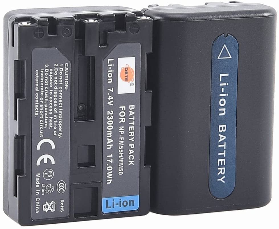 Set de 2 acumulatori DSTE NP-FM50 2300 mAh si incarcator, pentru Sony NP-FM30, NP-FM50, NP-FM51, NP-QM50, NP-QM51, NP-FM55H
