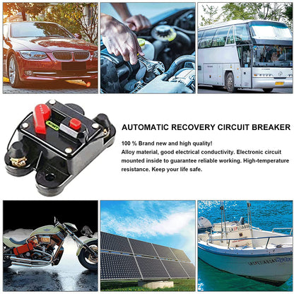 Intrerupator auto 12-48V, siguranta automata cu resetare manuala, circuit breaker impermabil pentru masina, camion, caravana, barca, 11 AWG, 250A