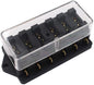 Set panou sigurante auto cu 6 iesiri 12-32V, cu 10 sigurante si capac de protectie, pentru masina, camion, caravana (1-40 A)